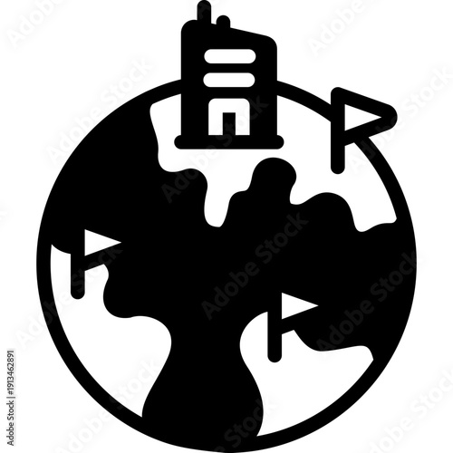 global company glyph icon