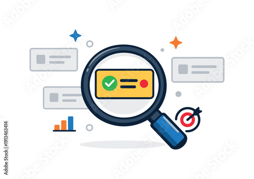 Strategic focus and priority management in complex projects centered on identifying what truly matters, a magnifying glass highlighting a single task card among muted ones as a