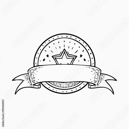 Vintage black and white vector illustration of a tuna fish label featuring a seafood stamp design for a sea food sign or ocean nature icon