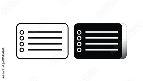 A stark comparison of two rectangular cards one white and one black with similar line patterns