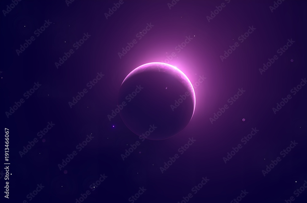 Obraz premium Glowing Planet in Deep Space Nebula
