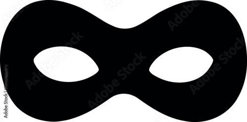 Black superhero masquerade eye mask silhouette vector for apps and websites