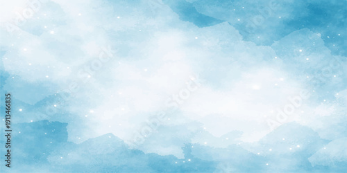 Beautiful bright blue sky with white clouds on a sunny summer day creates a clear nature cloudscape and high atmosphere landscape