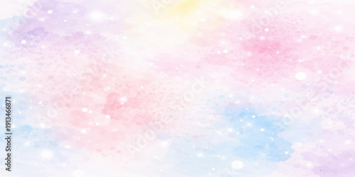 A bright pink abstract background featuring a soft bokeh pattern and glowing glitter sparkles creates a festive holiday wallpaper design with a blurred winter snow texture