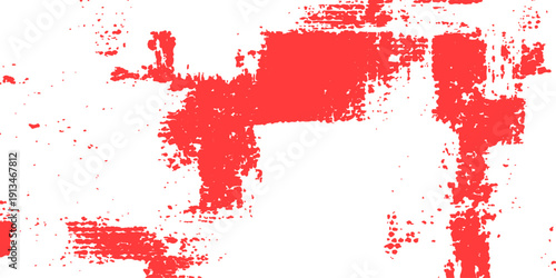 Red ink splashes and paint splats create a grunge blood texture with artistic vector drops and stains on a decorative red design backdrop