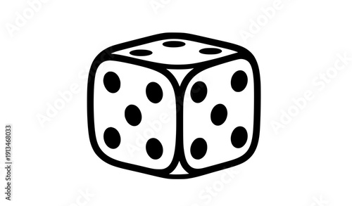 Minimal ludo dice icon vector illustration
