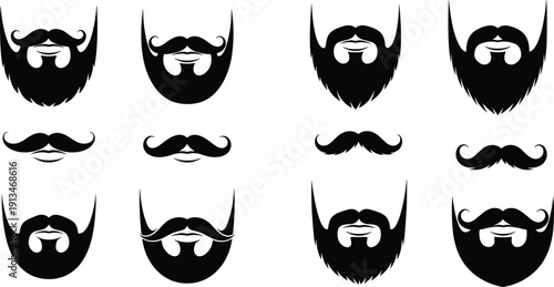 Collection of Construction Worker and Laborer Silhouettes, Men with Hard Hats and Tools Vector Set, Builder, Contractor, and Handyman Poses for Industry