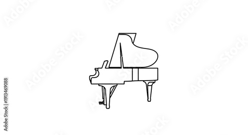 Turntable Vinyl Record Player Outline Icon on Isolated White Background