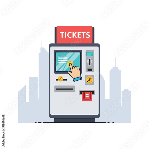 Ticket Machine with Coin and Hand Interaction