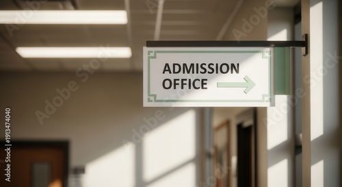 Admissions Office Signage Directing Prospective Students to The Correct Department Location