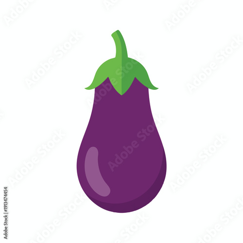 Colorful Eggplant Illustration for Healthy Food and Cooking Concept