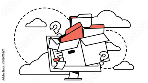 Team managing business documents together. File sharing, cloud collaboration, digital office workflow concept. Flat cartoon vector illustration isolated.