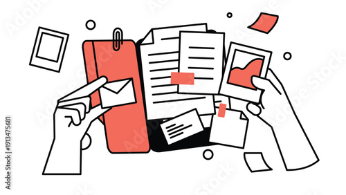 Team managing business documents together. File sharing, cloud collaboration, digital office workflow concept. Flat cartoon vector illustration isolated.