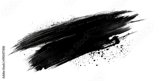 Textured, diagonal, dark brush stroke or smudge with numerous white specks, dust, and glitter