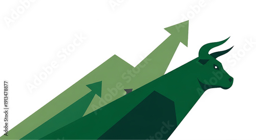 Dynamic Bull Market Surge Upward Direction Investment Strategy Finance and Economy Concept
