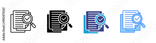 Audit icon set multiple style collection