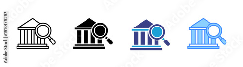 Government icon set multiple style collection