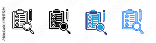 Survey icon set multiple style collection