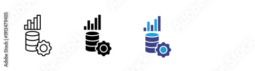 Database Management icon set multiple style collection