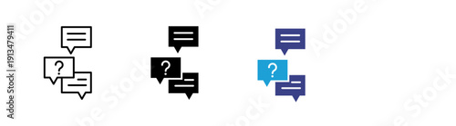 Question icon set multiple style collection
