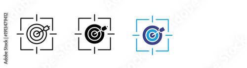 Accuracy icon set multiple style collection