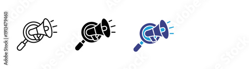 Marketing icon set multiple style collection