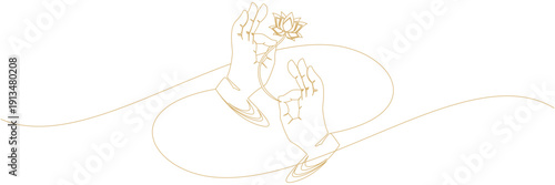 Line hand illustration background for vesak day