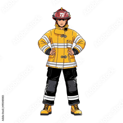 Firefighter Standing Confident