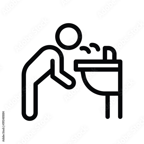 drinking fountain line icon illustration vector graphic.eps