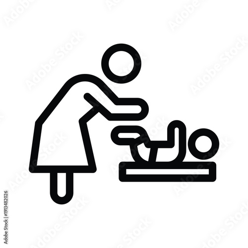 baby changing line icon illustration vector graphic.eps