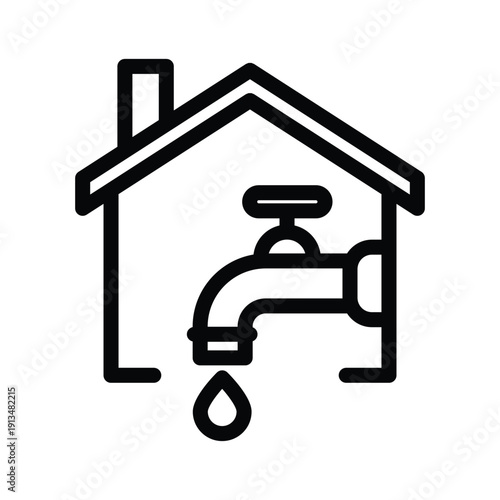 water supply line icon illustration vector graphic.eps