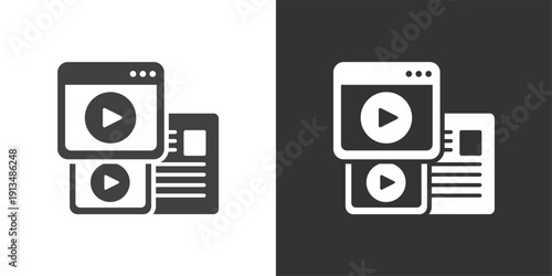 Educational Video Content icon. Solid glyph series icon