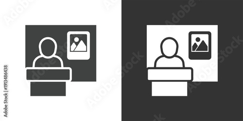 Lecture Presentation icon. Solid glyph series icon