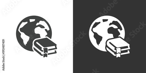 World Knowledge icon. Solid glyph series icon