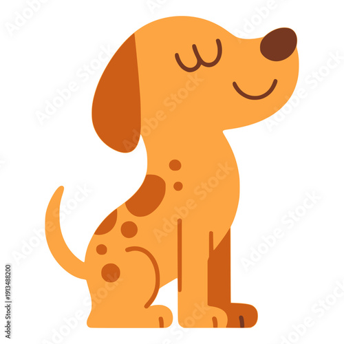 cute adorable domestic pedigree dog pet animal flat color vector illustration template design
