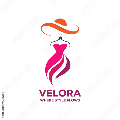 Fashion dress and hat logo