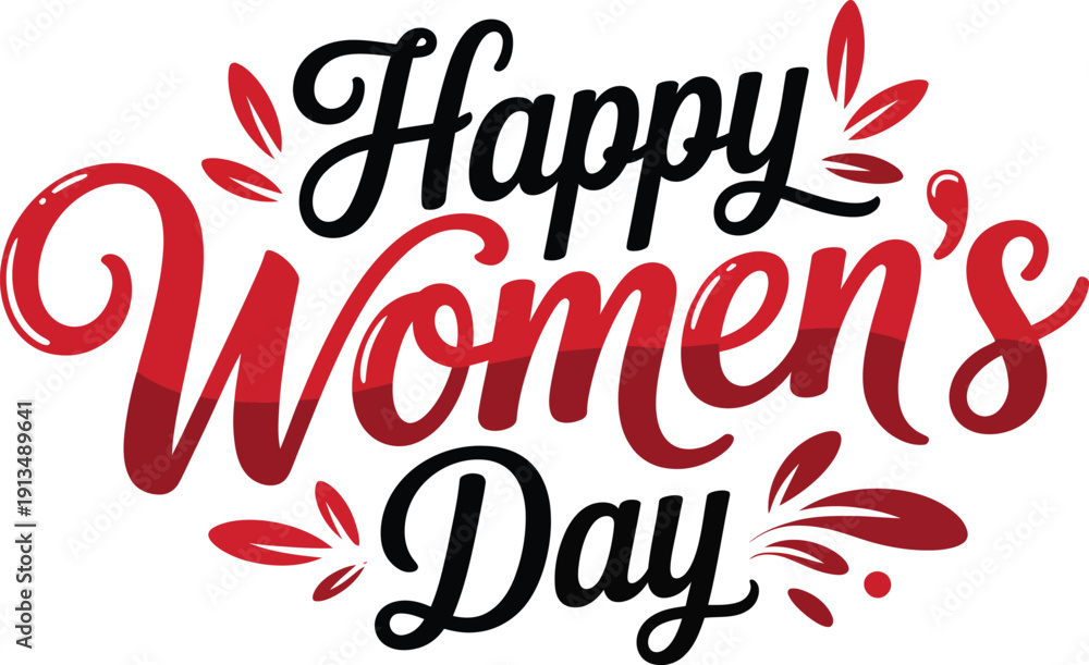 Obraz premium Happy Womens Day Celebration Typography