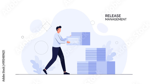 Release Management: Person Organizing Files or Documents