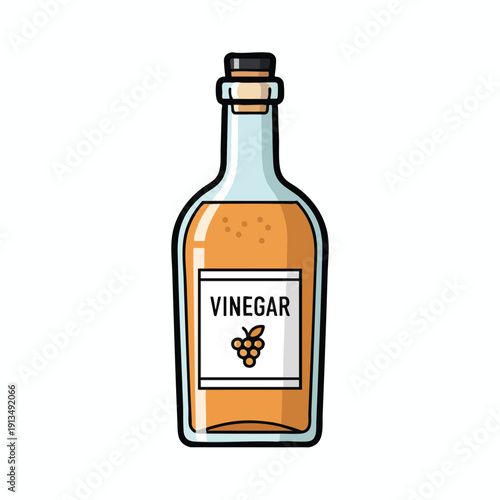 Illustration of a bottle of apple cider vinegar