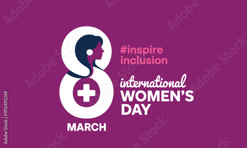 International Womens Day Logo with Purple Background
