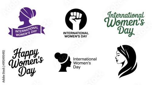 International Womens Day Logos and Silhouettes