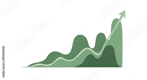 Dynamic financial growth chart showing a strong upward trend and arrow symbolizing business success and progress
