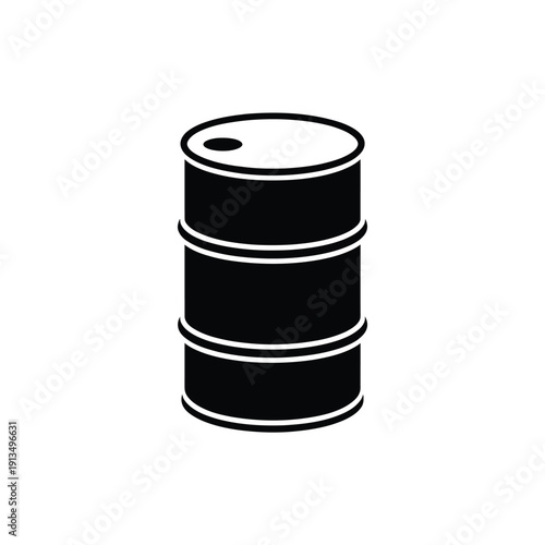 Simple black and white illustration of a cylindrical oil drum container