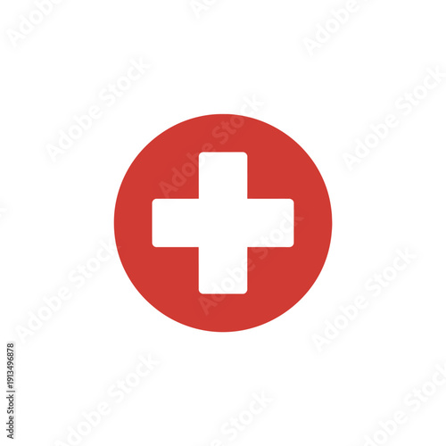 A simple illustration of the national flag of switzerland a white cross