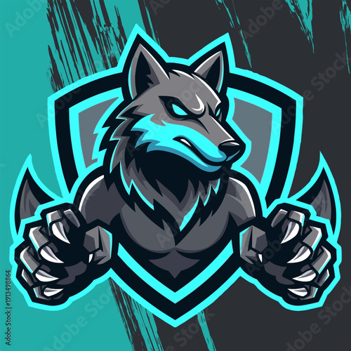 Aggressive Wolf Logo Design Illustration.