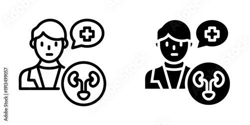 Urologist icon, element icon for cancer diagnosis, Design Branding, Print, and Digital Media