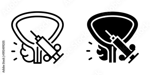 Prostate biopsy icon, element icon for cancer diagnosis, Design Branding, Print, and Digital Media
