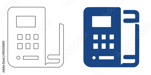 Office Landline and IP Phone Icon, Abstract Business Telephony and VoIP Symbol, Modern Desk Support and Communication Graphic, Blue Tech Corporate Connectivity Vector