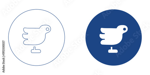 Social Media Bird Icon, Abstract Microblogging and Messaging Symbol, Modern Digital News and Communication Hub Graphic, Blue Tech Networking Vector