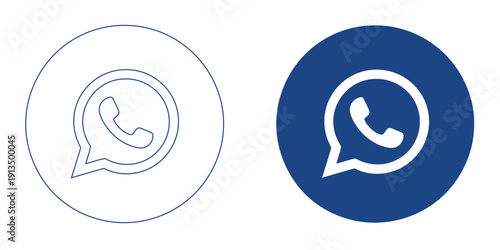 Digital Phone Call and Voice Communication Icon, Abstract VoIP Messaging and Support Symbol, Modern Telephony Hub and Contact Graphic, Blue Tech Virtual Hotline Vector